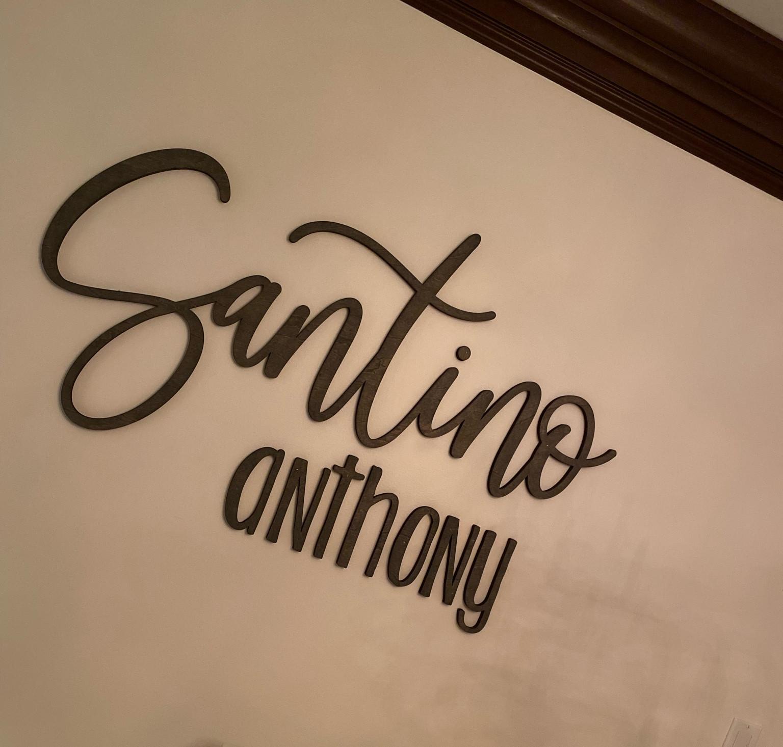 Santino’s name above his crib. I ordered the 42” due to the size of the wall. 

#LTKkids #LTKhome #LTKbaby