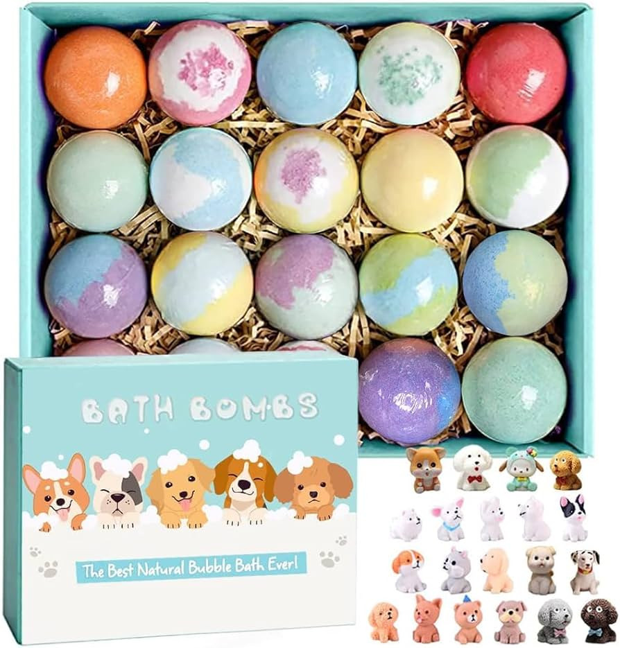 Bath Bombs for Kids with Surprise Inside for Girls Boys Toddlers, 20 Pack Organic Kids Bath Bombs... | Amazon (US)