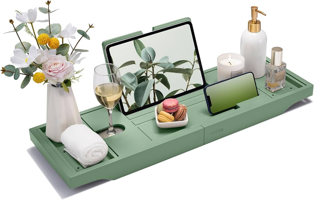 SMIRLY Expandable Bamboo Bathtub Tray, Bath Tray for Tub, Bathtub Accessories, Bath Tub Tray Wood... | Amazon (US)