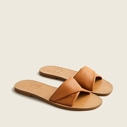 Twisted-leather flat sandals | J. Crew US