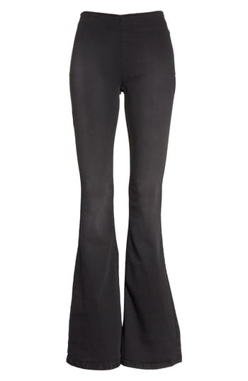 Women's Free People Gummy Pull-On Flare Leg Jeans, Size 26 - Black | Nordstrom