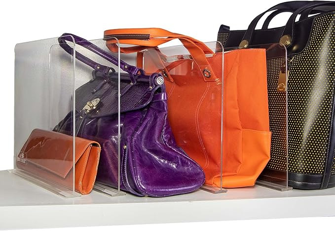 Bee Neat Closet Organization with Acrylic Clear Shelf Dividers - Closet Shelf Organizer for Cloth... | Amazon (US)