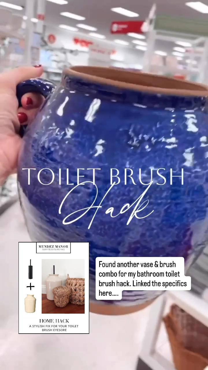 Found another vase and toilet brush that work perfectly together for my hidden toilet brush hack! 

#homehack #bathroom 

#LTKSaleAlert #LTKHome