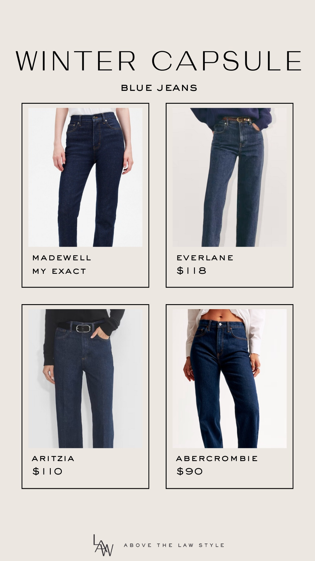 Winter Capsule: Dark Wash Jeans

#LTKFindsUnder100 #LTKStyleTip #LTKFindsUnder50