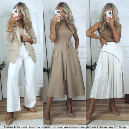 Neutral work outfits - Use code “Nikki20” to save an additional 20% off the pleated skirt!

*Note- I paid for the pleated skirt myself but I am partnering with Karen Millen during the month so they kindly gave me a discount code to share with my followers. I do not earn any additional commissions from the discount code.

#LTKworkwear