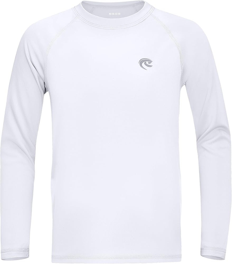 Boys UPF 50+ Swim Shirt Long Sleeve, 1 or 2 Pack UV Sun Protection Rash Guard, Youth Kids SPF Wat... | Amazon (US)