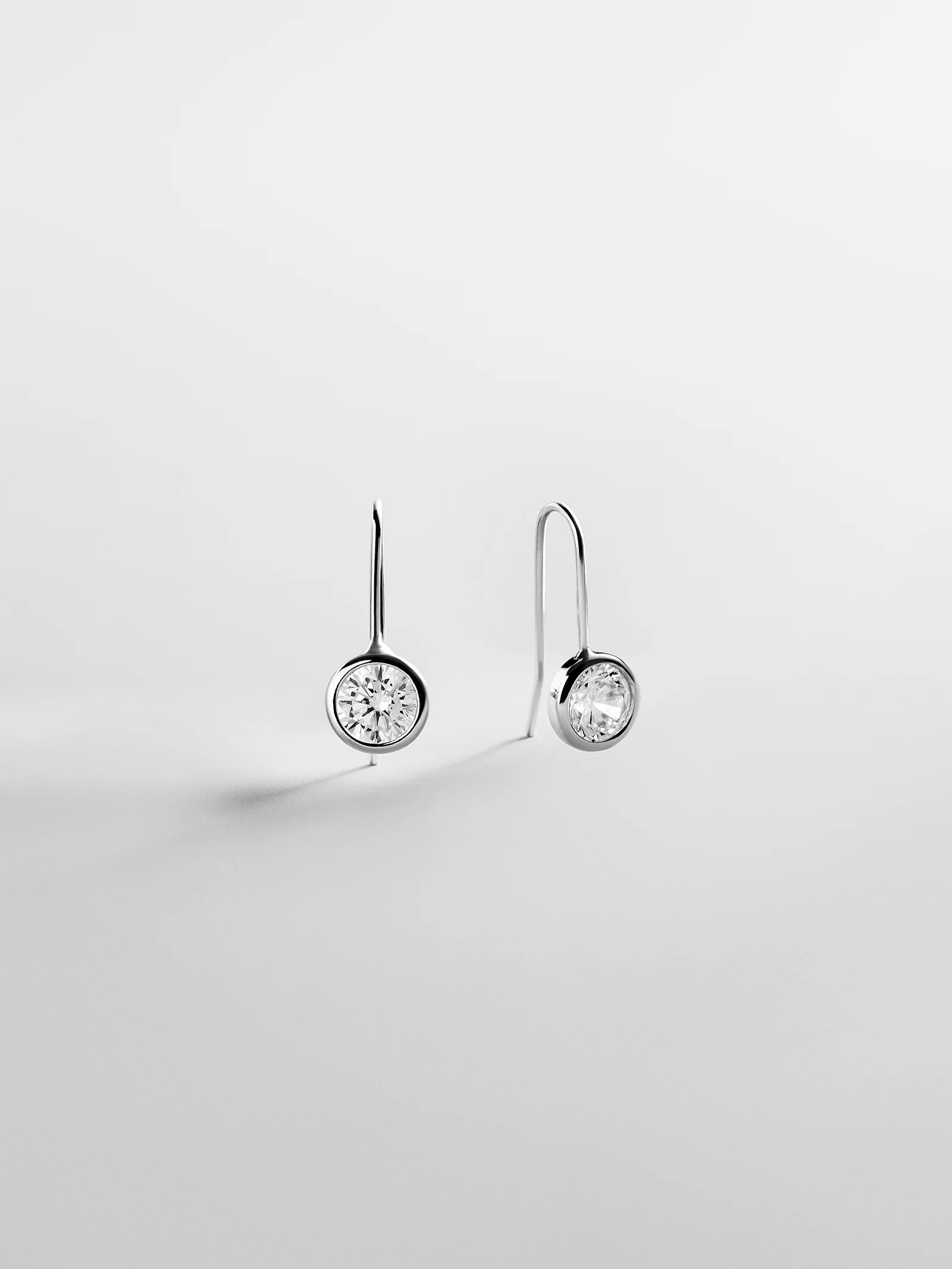 Fallon Sterling Silver Bezel Earrings - 8MM Stone | BaubleBar