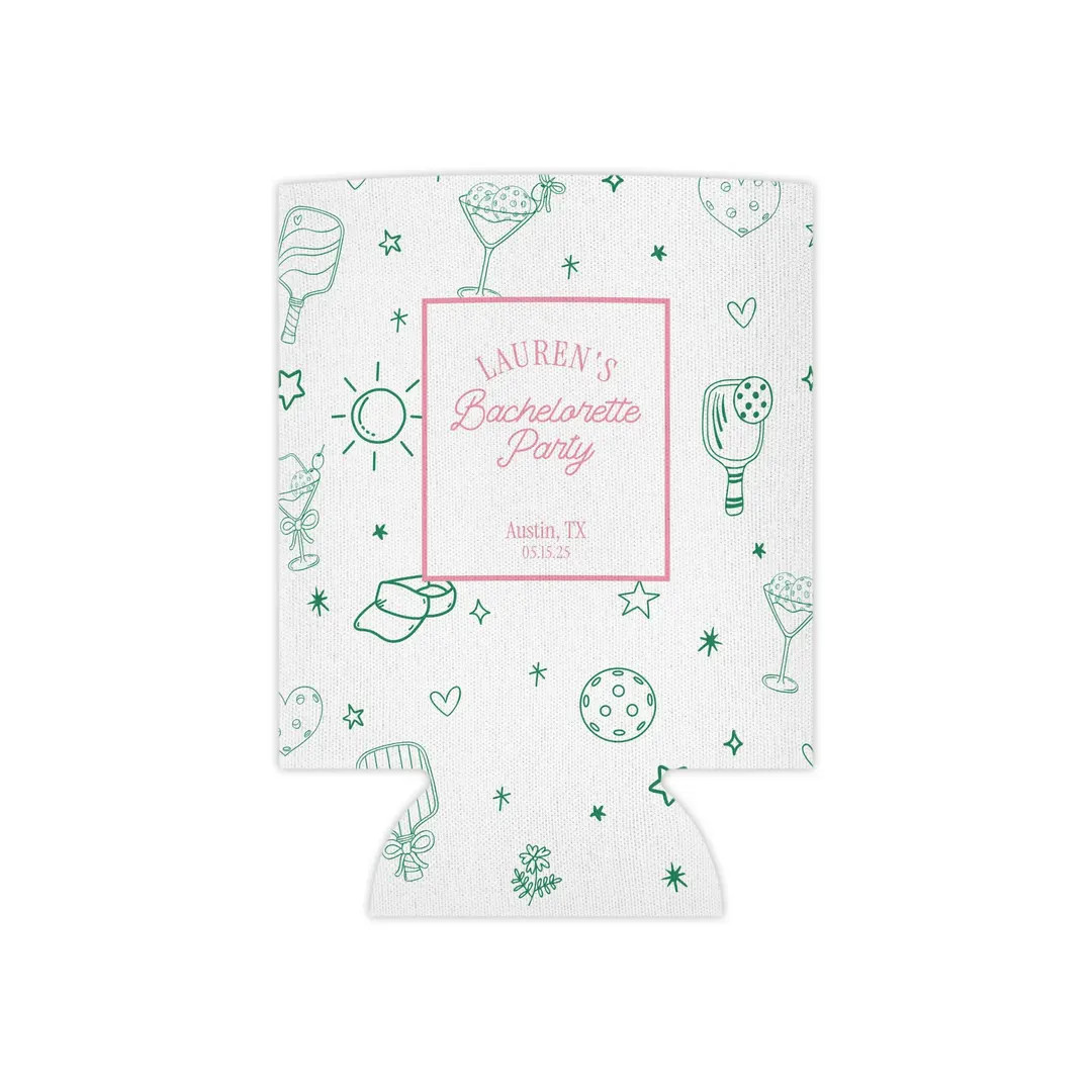 Personalized Pickleball Bachelorette Can Cooler: Palm Springs Party Favor - Etsy | Etsy (US)