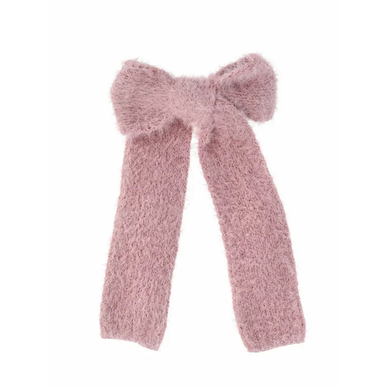 No Boundaries Women's Cozy Hair Bow Clip, One Size, Pink | Walmart (US)