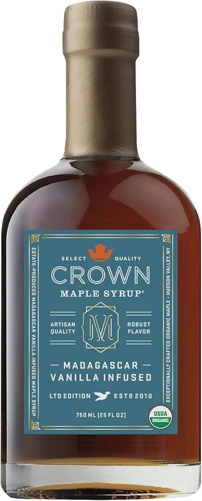 Crown Maple Certified Organic Madagascar Vanilla Infused Maple Syrup, Gluten Free, No Preservativ... | Amazon (US)