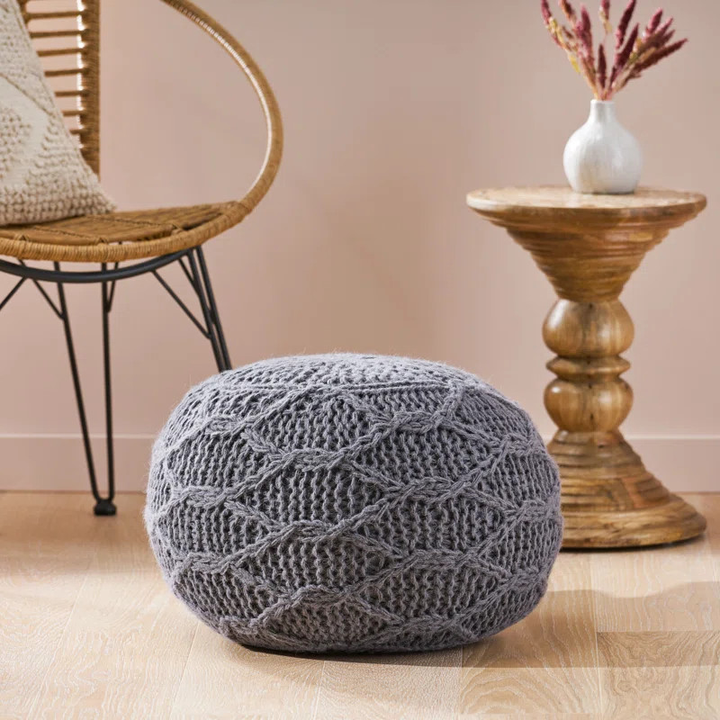 Rudd 20'' Wide Round Pouf Ottoman | Wayfair North America