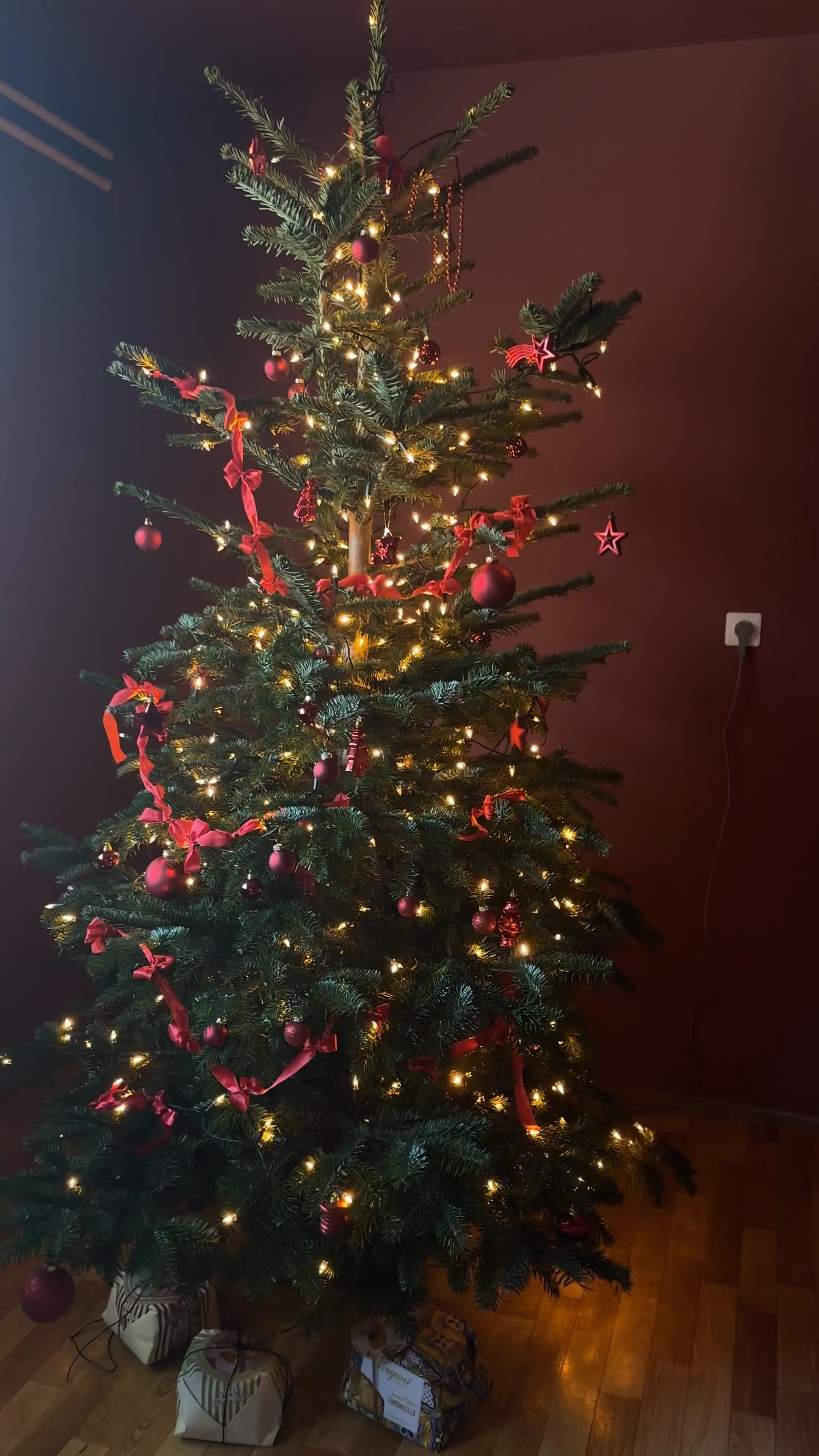 Christmas tree decorating, red Christmas ornaments, cozy holiday home, Christmas tree lights, festive home decor, red ribbon tree decorating, traditional Christmas tree, warm holiday atmosphere, Christmas aesthetic, holiday decorating inspiration, classic red Christmas, cozy winter home, Christmas tree ideas, festive living room, holiday home styling, Christmas presents under tree, warm Christmas lights, intimate holiday decor, burgundy Christmas aesthetic, European Christmas traditions 

 #LTKHoliday #LTKHome