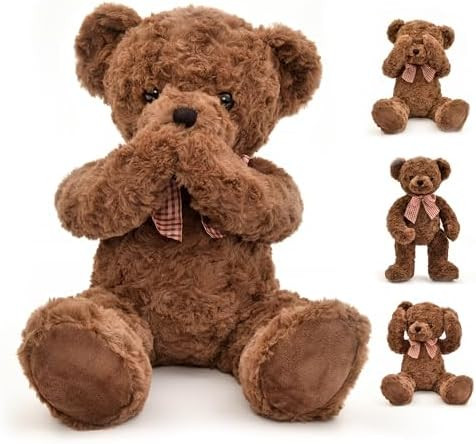 20" Posed Teddy Bear Stuffed Animal Cute Plush Toy for Girl Kids (Dark Brown) | Amazon (US)