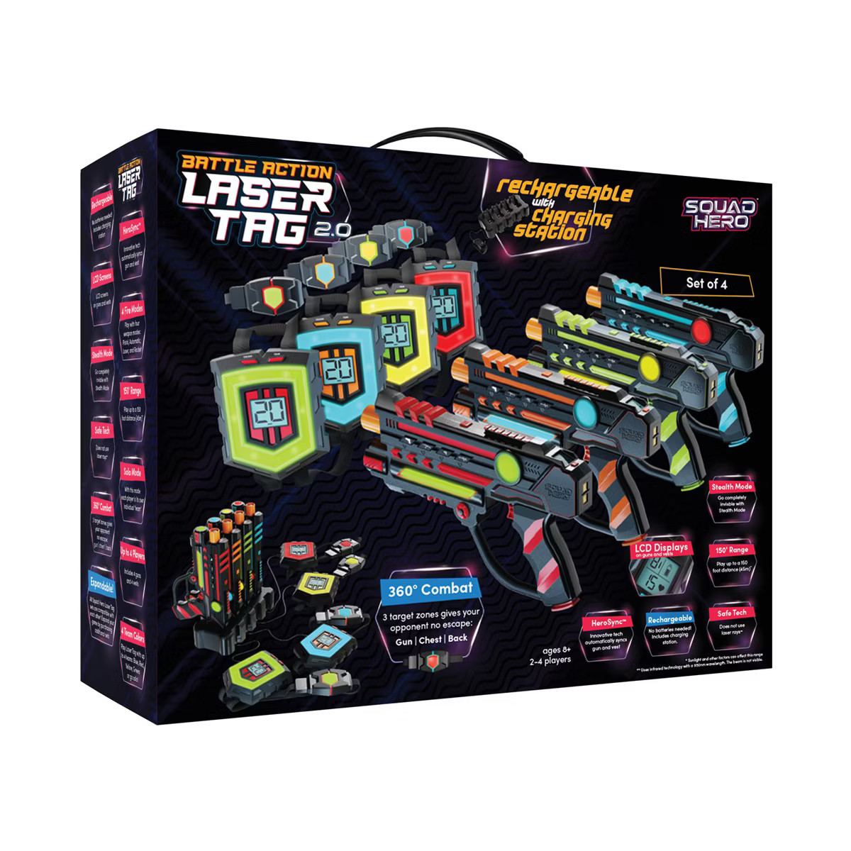 Squad Hero Rechargeable Laser Tag Toy Gift - 4 Blasters & Vests - Ages 8+, Birthday Gifts for Boy... | Target