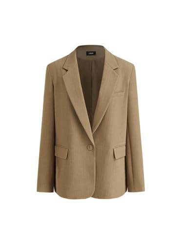 CIDER Blazers for Women Oversized Blazer Notched Collar Long Sleeve Jacket Office Work Wear Stylish Blazer Khaki | Amazon (US)