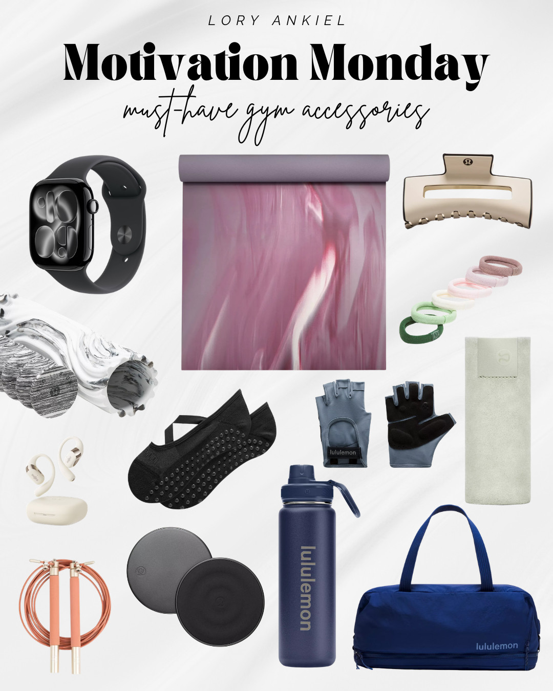 Motivation Monday! - Must-have gym accessories. 

Being prepared with my gym must-haves always helps my workouts to go smoother and more efficient!

 

 #LTKfitnessgoals #LTKselfcare #LTKActive