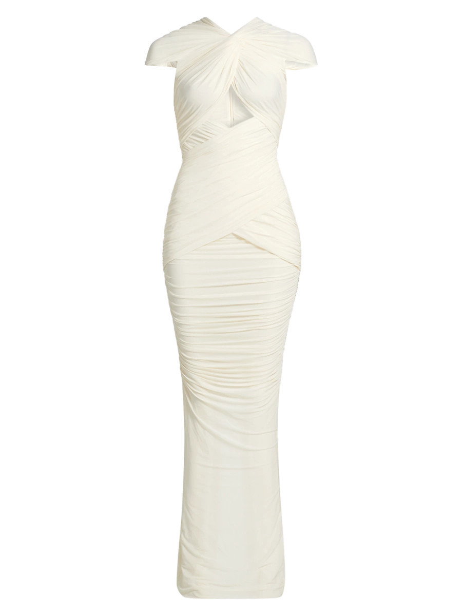Women's Nasha Twist-Front Cut-Out Maxi Dress - Off White - Size Small | Saks Fifth Avenue