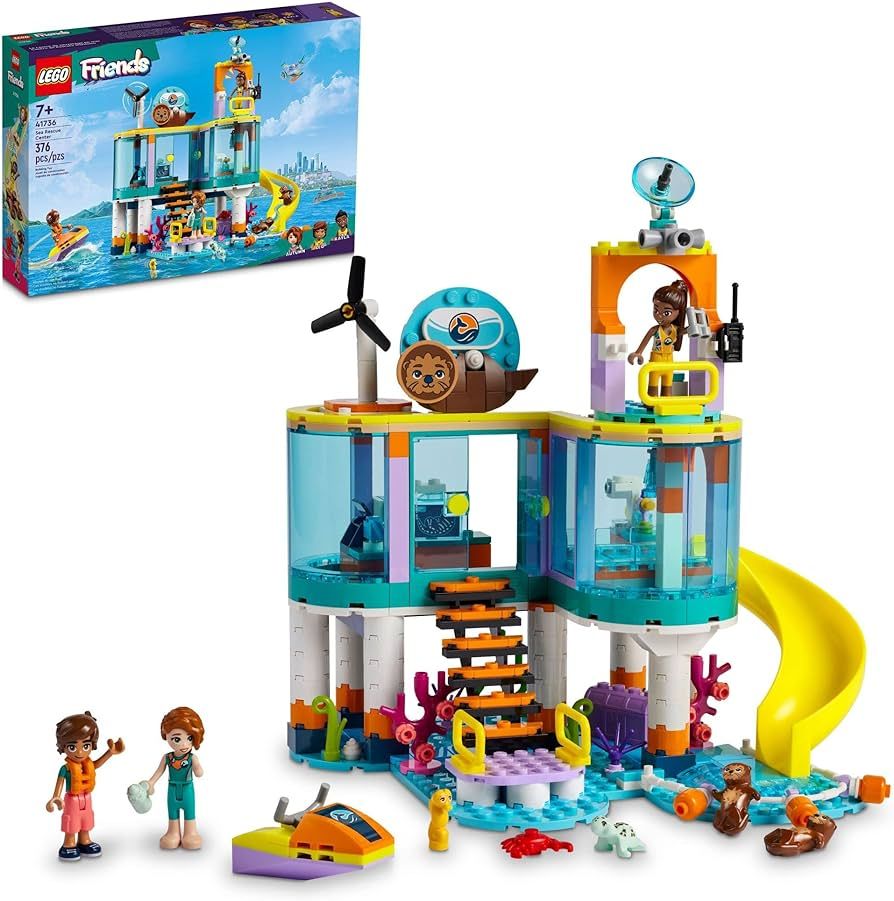 LEGO Friends Sea Rescue Center 41736 Building Toy for Ages 7+, with 3 Mini-Dolls, 2 Otters, a Sea... | Amazon (US)
