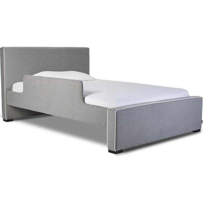 Toddler Bed | Monte Dorma w/ Guard Rail, Expresso Frame (Grey) | Maisonette | Maisonette