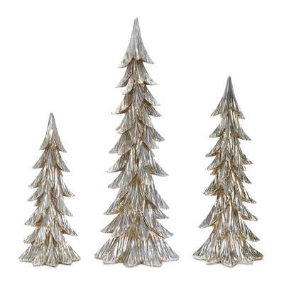 Melrose Carved Stone Pine Tree Decor (Set of 3) | Target