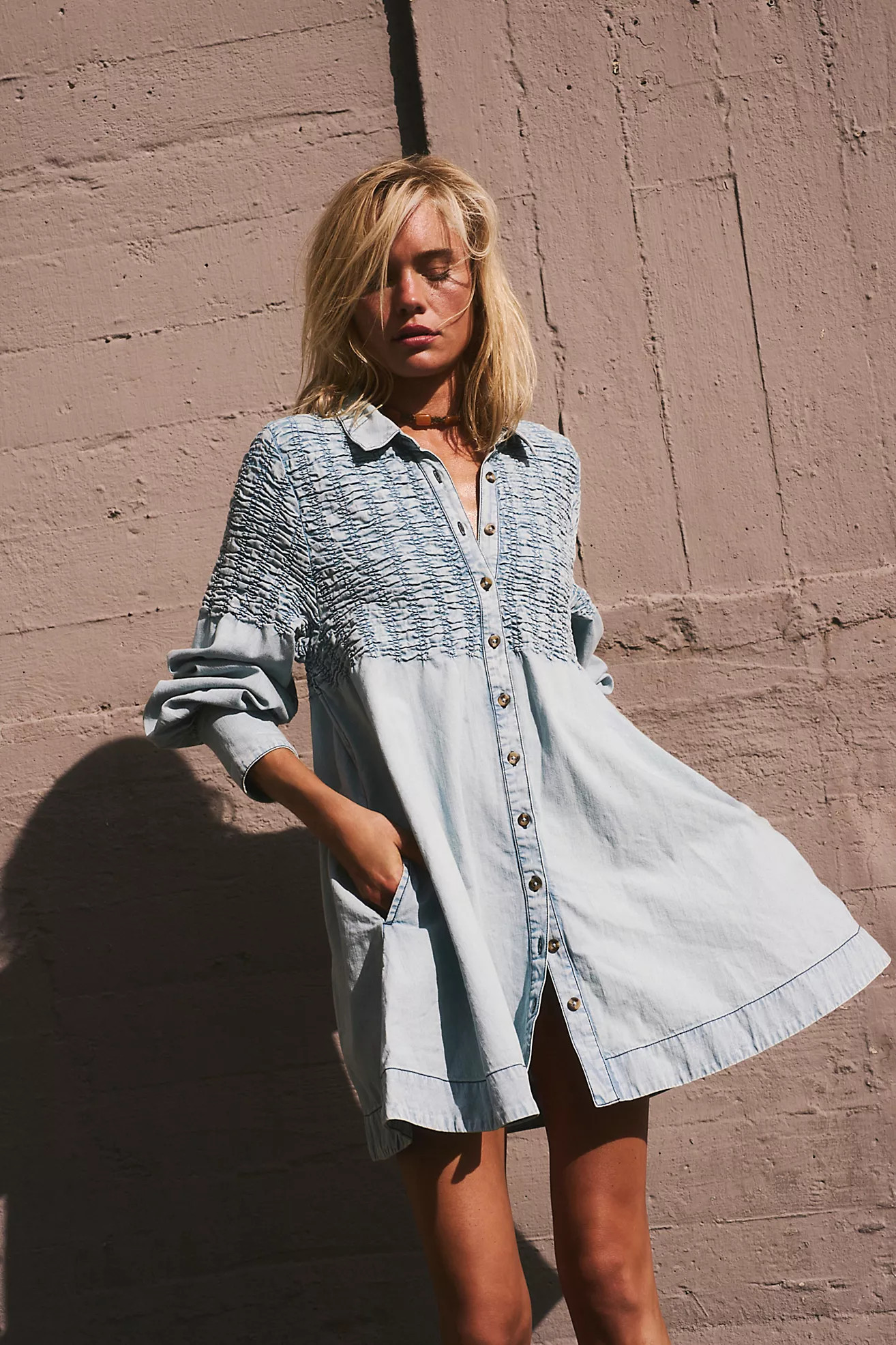Denim Find Me Now Mini Dress | Free People (Global - UK&FR Excluded)