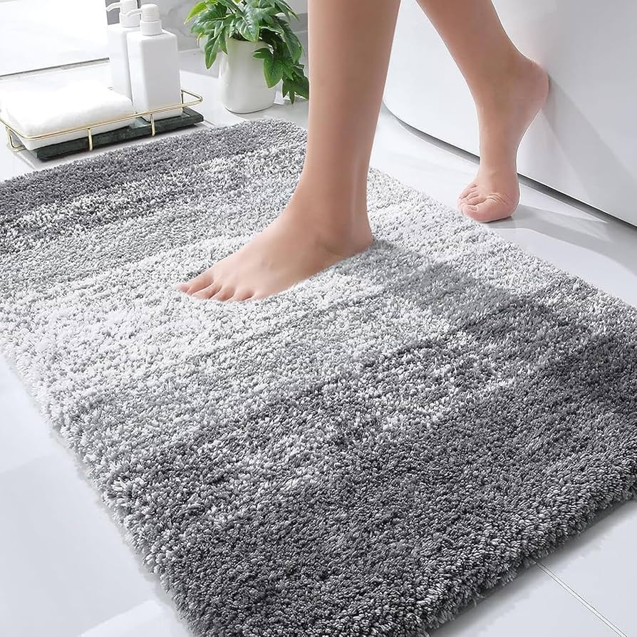 OLANLY Bathroom Rugs Mat 30x20, Extra Soft Absorbent Microfiber Bath Rugs, Rubber Backing, Quick ... | Amazon (US)