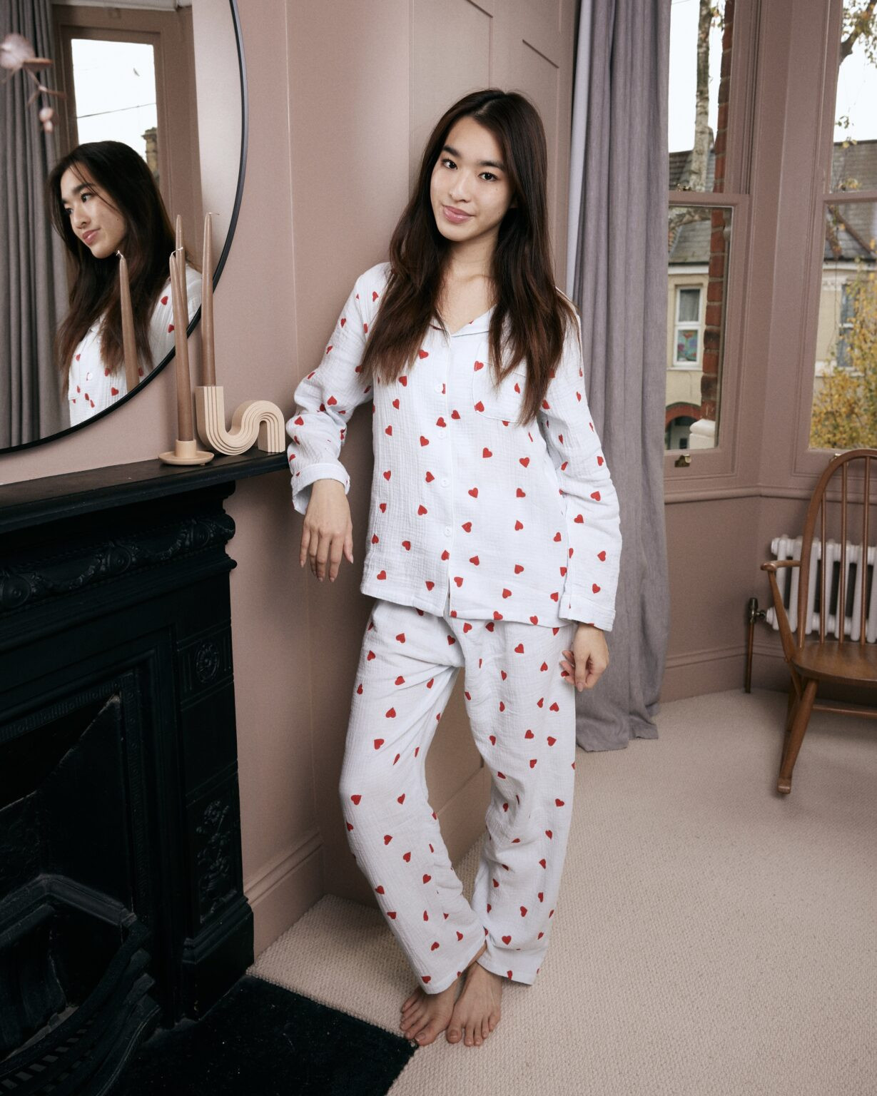 Blue Heart Pyjamas Set | Amelia Jane London