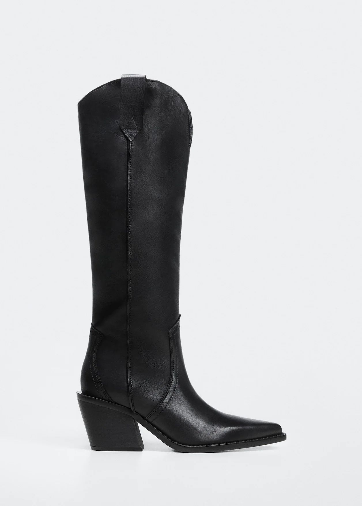 Cowboy leather boots -  Women | Mango USA | MANGO (US)