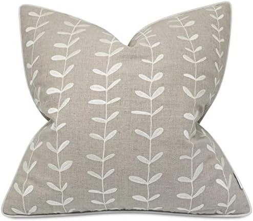 VAGMINE Embroidered Linen Square Decorative Accent Throw Pillow Cover - for Master Bedroom, New H... | Amazon (US)