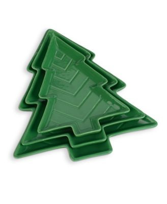 Thirstystone Nested Christmas Tree Stoneware Serve Plates, Set of 3 - Macy's | Macy's