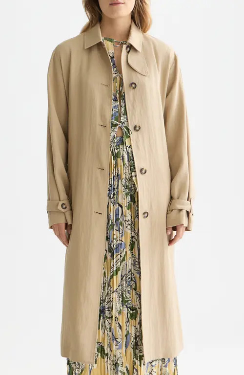 Scotch & Soda Flowy Trench Coat in Travertine at Nordstrom, Size X-Large | Nordstrom