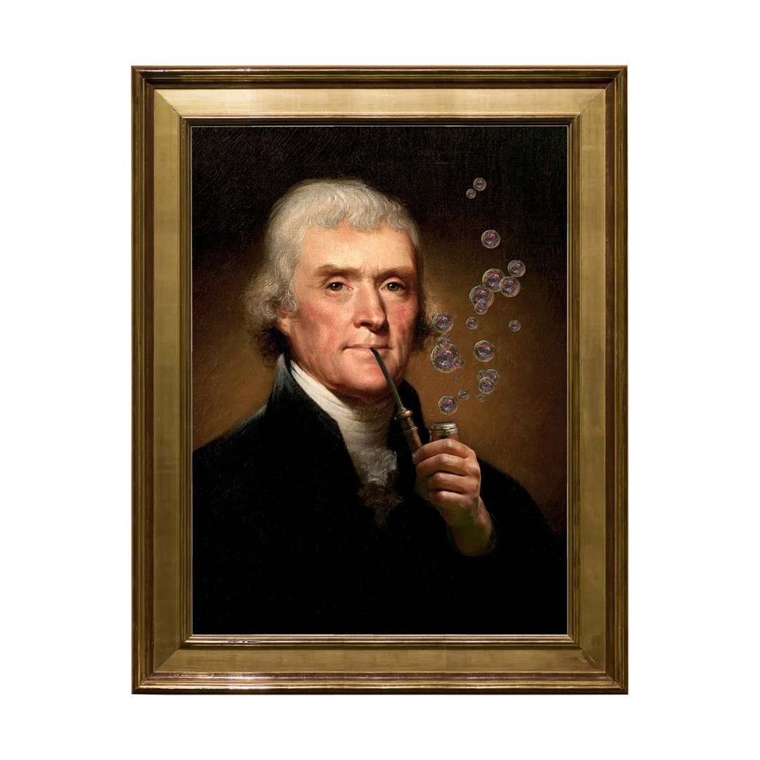 Digital Download Art, President Jefferson, Pipe Bubbles, Gallery Wall Art, Funny Altered Art, Hom... | Etsy (US)