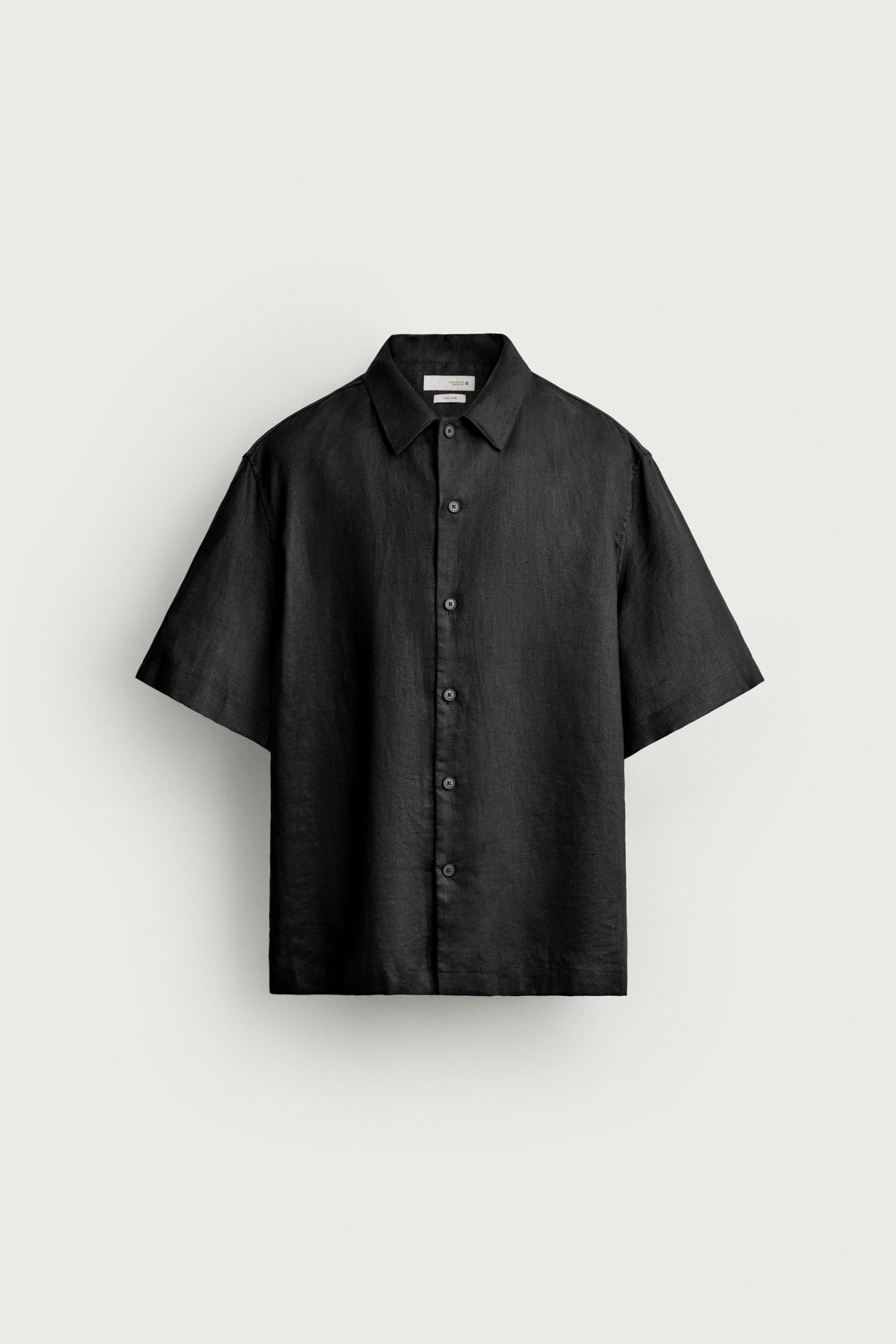 DescriptionColorContentsMeasurementsRelaxed fit shirt made of a fabric blend containing viscose, ... | Zara US