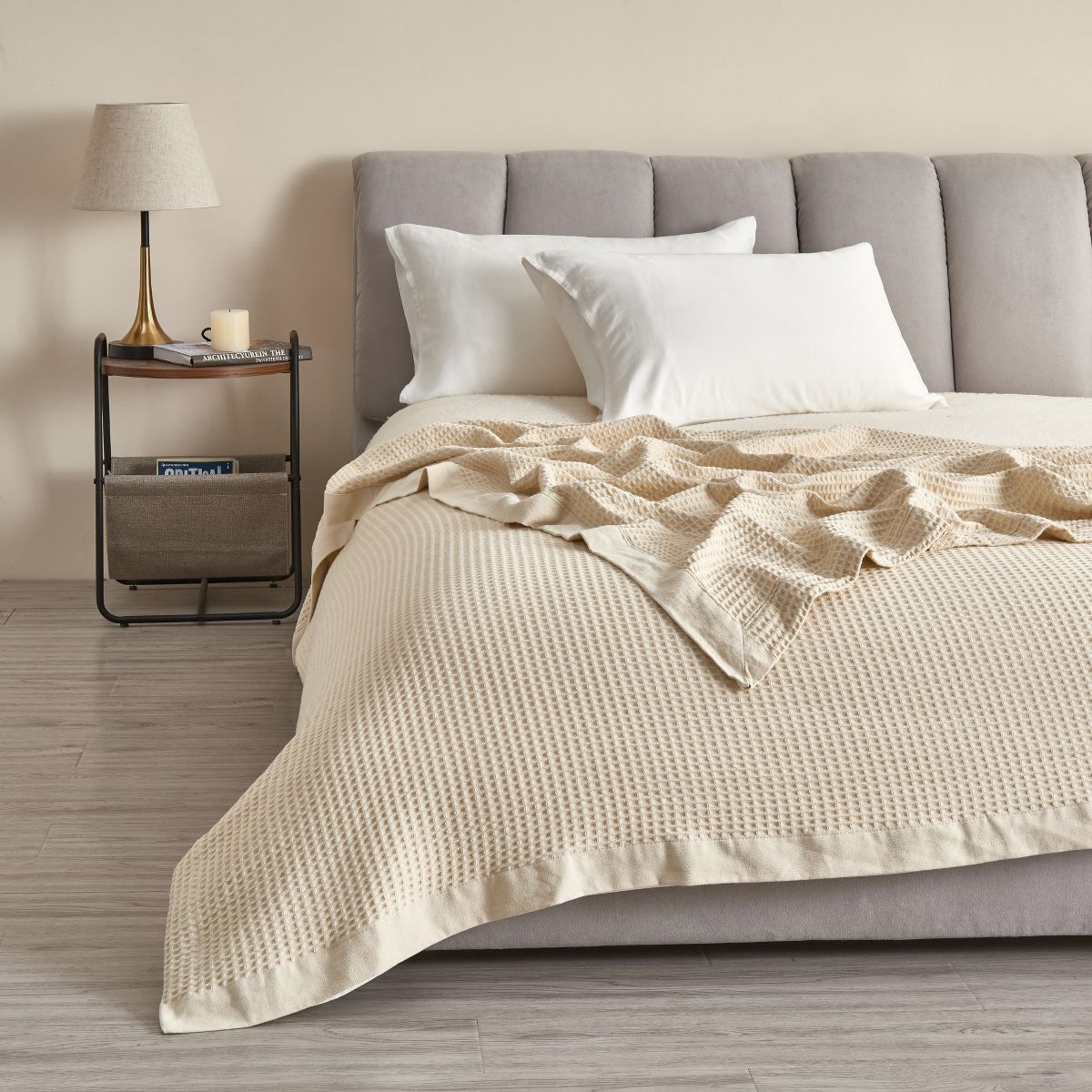 Great Bay Home Cotton Super Soft All-Season Waffle Weave Knit Blanket | Target