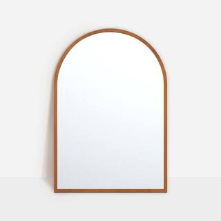 31 in. W x 35 in. H Arched Wooden Wall Mirror Walnut Framed Bathroom Vanity Mirror (Set of 2) | The Home Depot