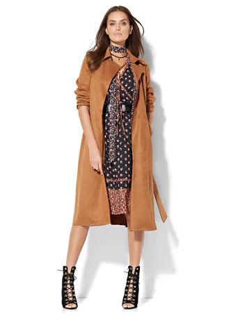 Ultra-Suede Trench Coat | New York & Company