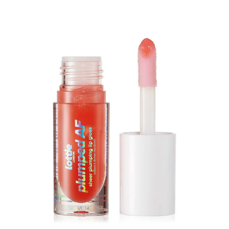 Lottie London Plumped AF, Sheer Plumping Lip Gloss, Peach Please, 0.14 fl oz | Walmart (US)