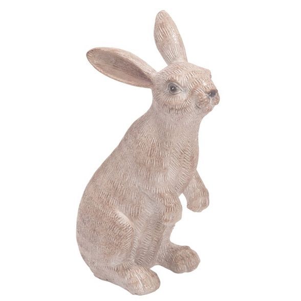 Transpac Resin 10 in. White Easter Sitting Bunny Statuette | Target
