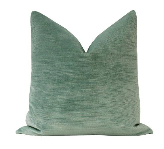 Strie Velvet // Patina Pillow COVER ONLY | velvet pillow | striation velvet pillow | Jade throw p... | Etsy (US)