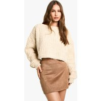 Womens Suede Mini Skirt - Beige - 10 | boohoo (US & Canada)