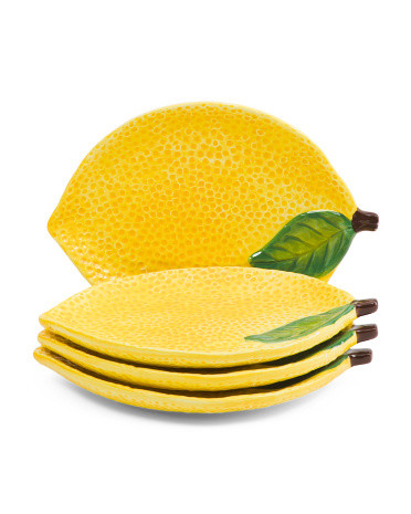 4pc Lemon Figural Plate Set | TJ Maxx