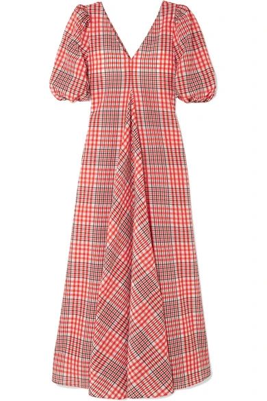 Checked cotton-blend seersucker maxi dress | NET-A-PORTER (UK & EU)