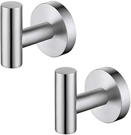 KES Towel Hook Bathroom Wall Heavy Duty Robe Hook Holder SUS304 Stainless Steel Brushed 2 Pack, A... | Amazon (US)