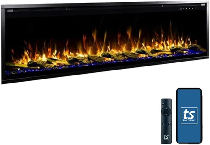 Touchstone Sideline Elite Pro 60" Smart Electric Fireplace- Wall-Mount/Recessed Installation- 6 R... | Amazon (US)