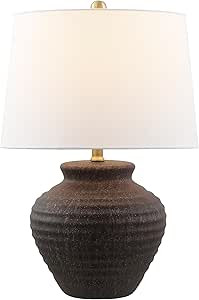 SAFAVIEH Lighting Collection Ledger 23-inch Inch Dark Brown Ceramic Table Lamp (LED Bulb Included... | Amazon (US)