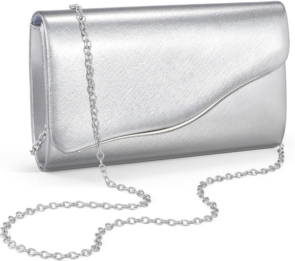 Clutch Purses for Women Formal Evening Clutch with Detachable Chain Faux Suede Purse for Wedding ... | Amazon (US)