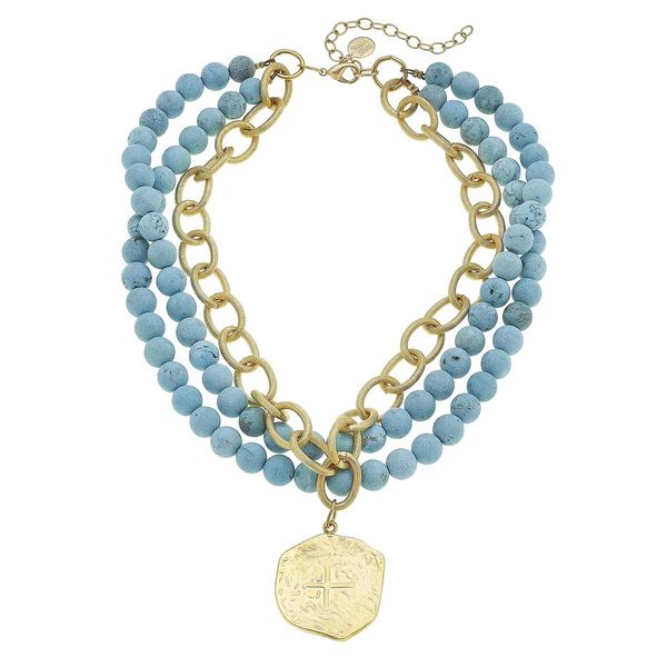 Multi Strand Turquoise + Coin Necklace | Susan Shaw
