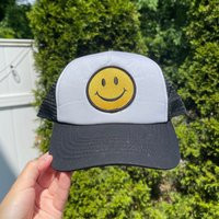 Smiley Face Trucker Hat, Black Summer, Gift, Trendy, Pinterest Hat | Etsy (US)