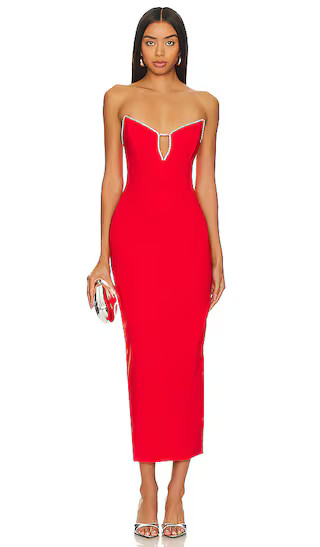 Bec Midi Dress in Red | Revolve Clothing (Global)