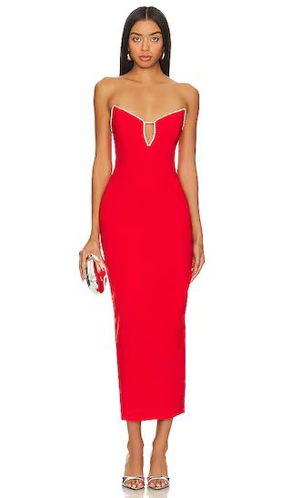 Bec Midi Dress in Red | Revolve Clothing (Global)